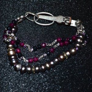 Lucky Brand beaded bracelet with clamp